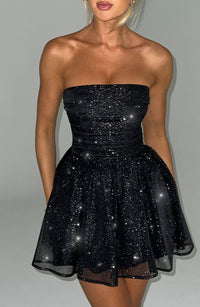 Sasha Mini Dress – Black Sparkle