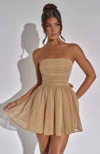 Sasha Mini Dress – Gold Sparkle