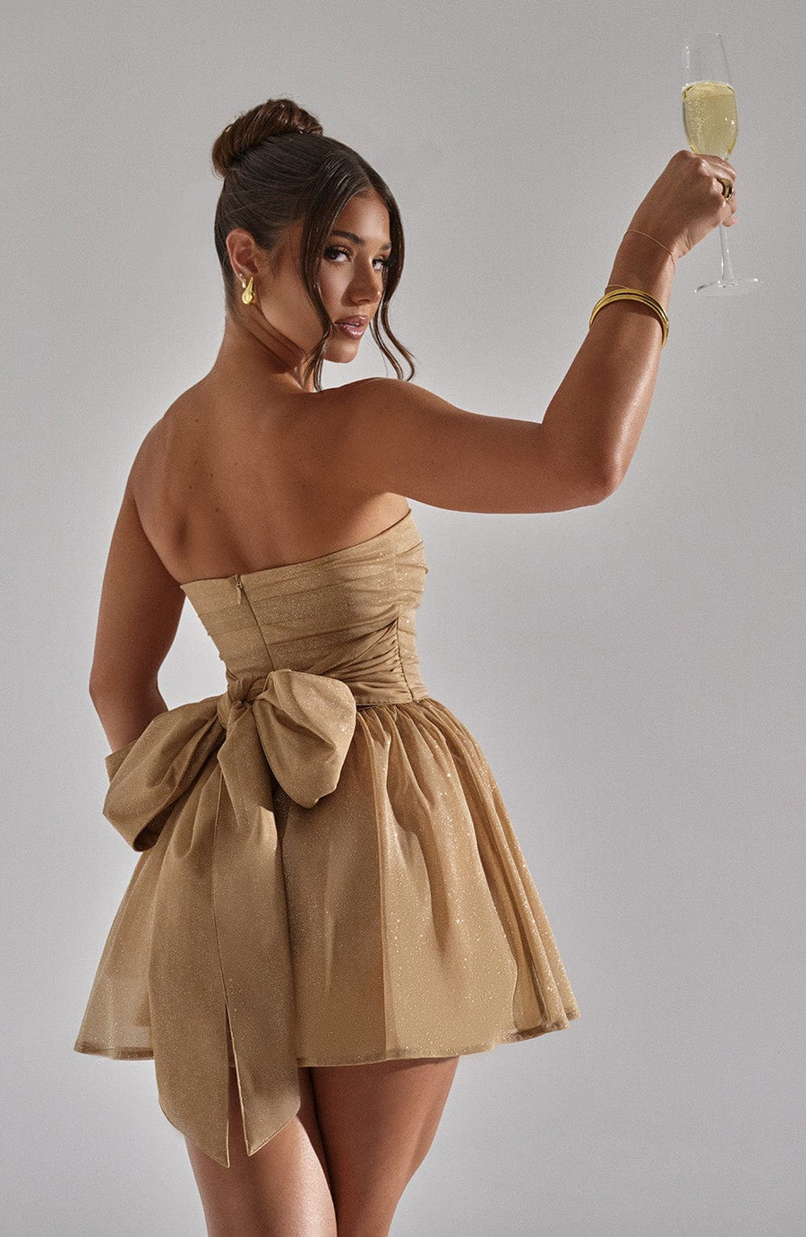 Sasha Mini Dress – Gold Sparkle