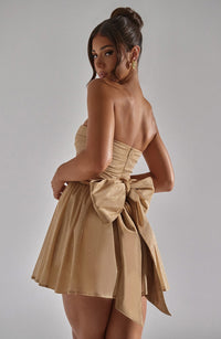 Sasha Mini Dress – Gold Sparkle