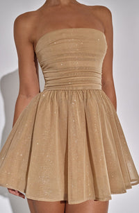 Sasha Mini Dress – Gold Sparkle