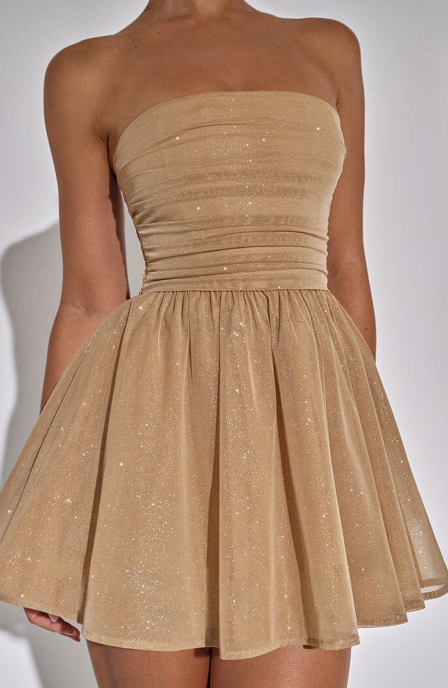 Sasha Mini Dress – Gold Sparkle