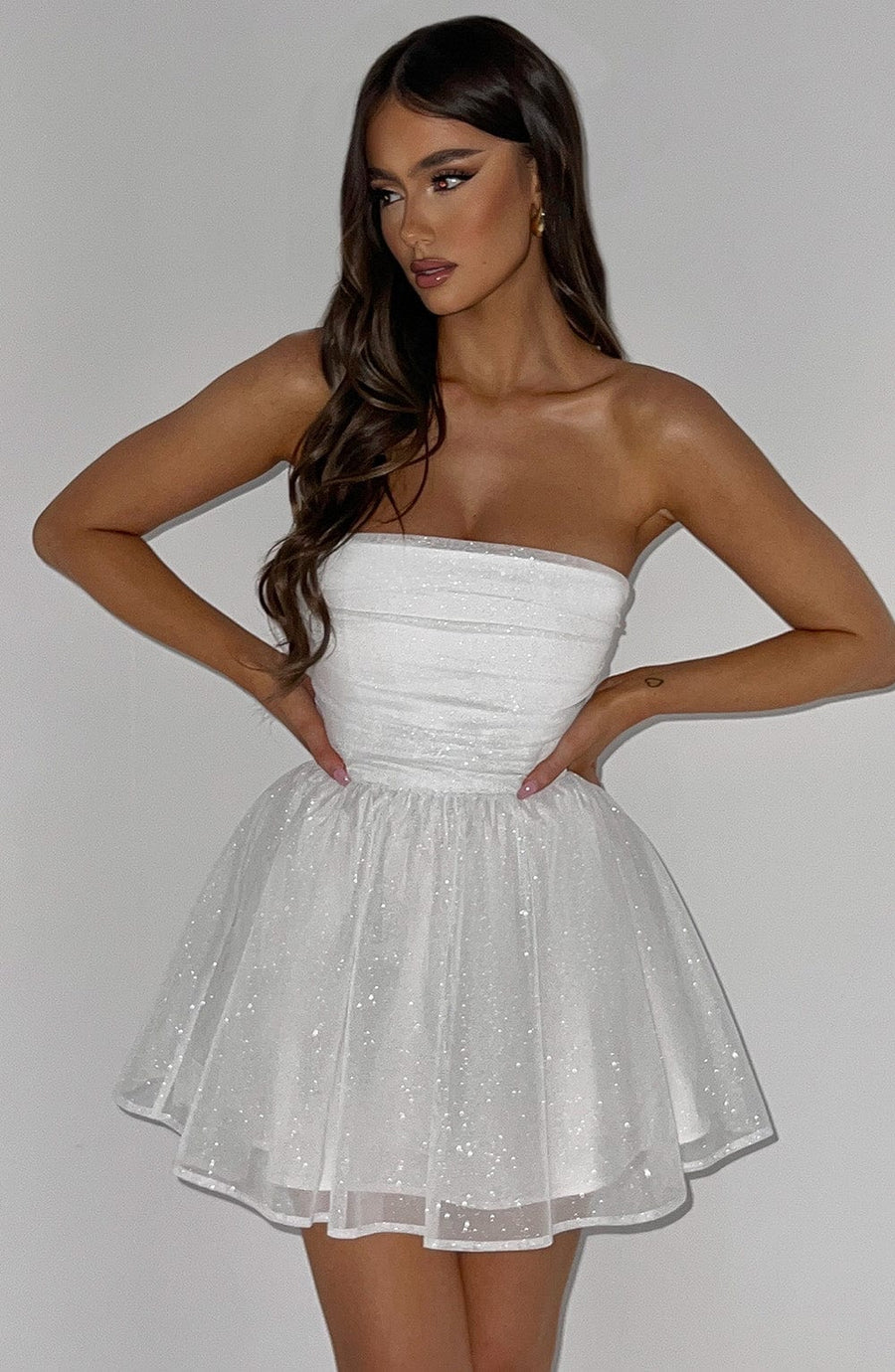 Sasha Mini Dress – Ivory Sparkle