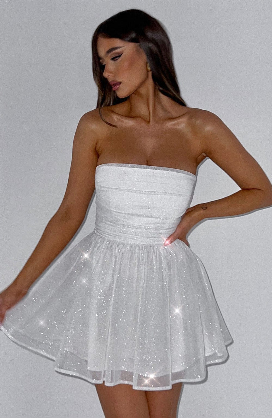 Sasha Mini Dress – Ivory Sparkle