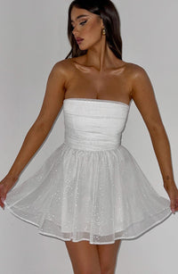 Sasha Mini Dress – Ivory Sparkle
