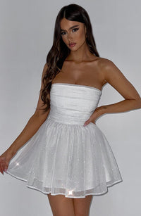 Sasha Mini Dress – Ivory Sparkle