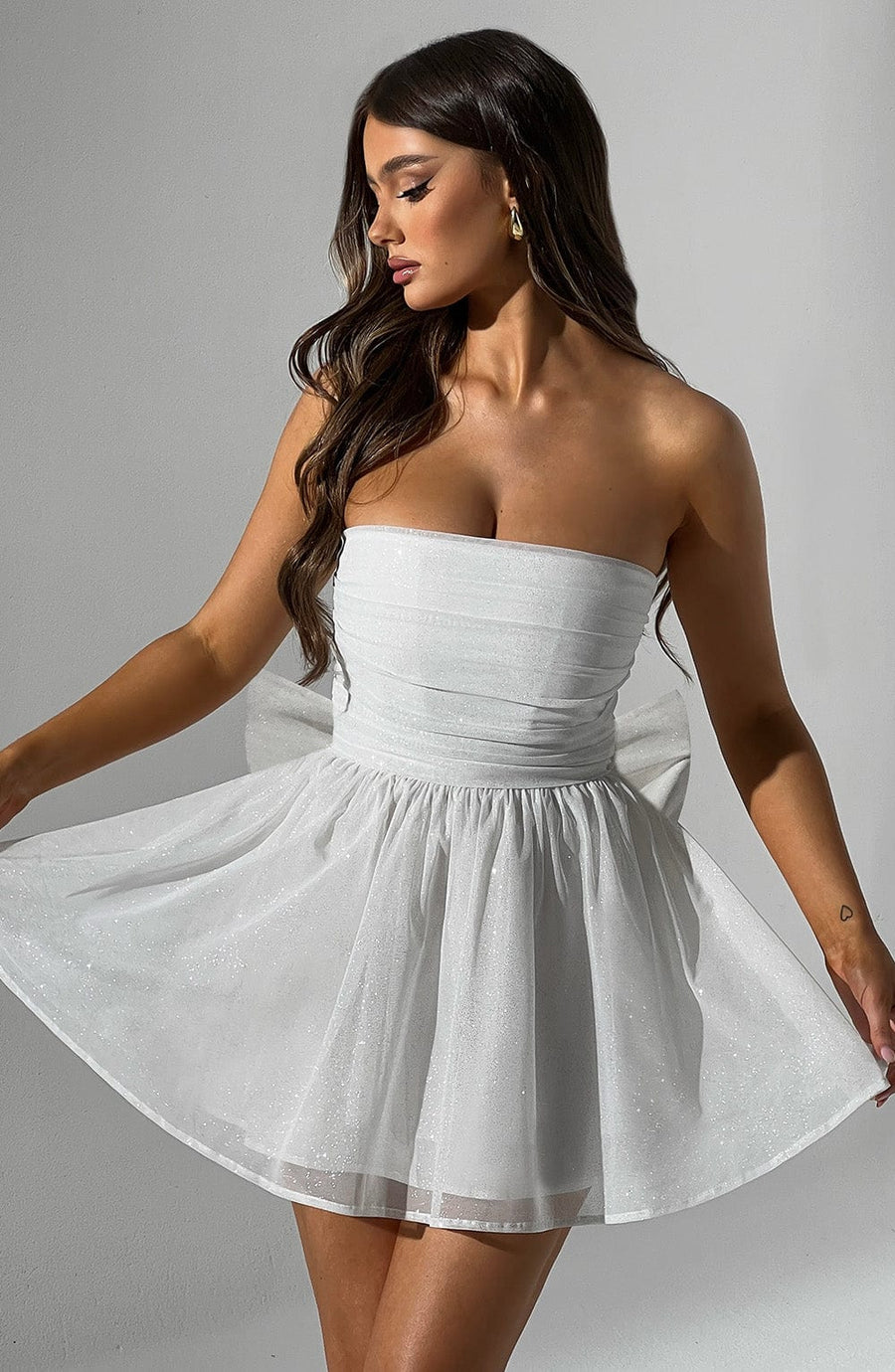 Sasha Mini Dress – Ivory Sparkle