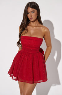 Sasha Mini Dress – Red Sparkle