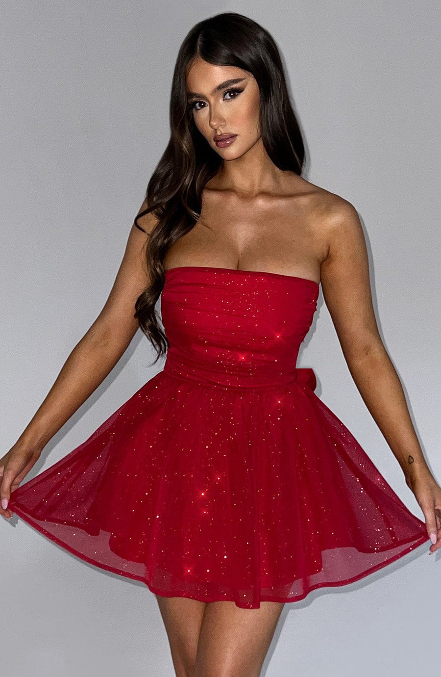 Sasha Mini Dress – Red Sparkle