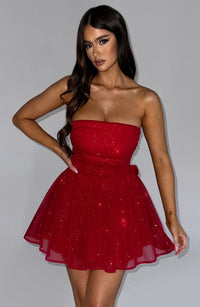 Sasha Mini Dress – Red Sparkle