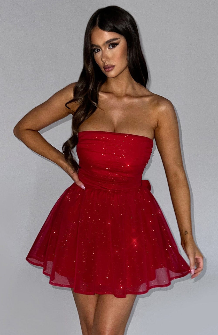 Sasha Mini Dress – Red Sparkle