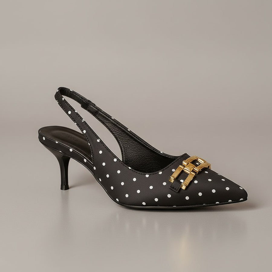 Katrina Slingback Kitten Heel in Charcoal