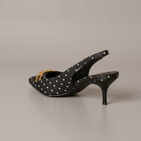 Katrina Slingback Kitten Heel in Charcoal