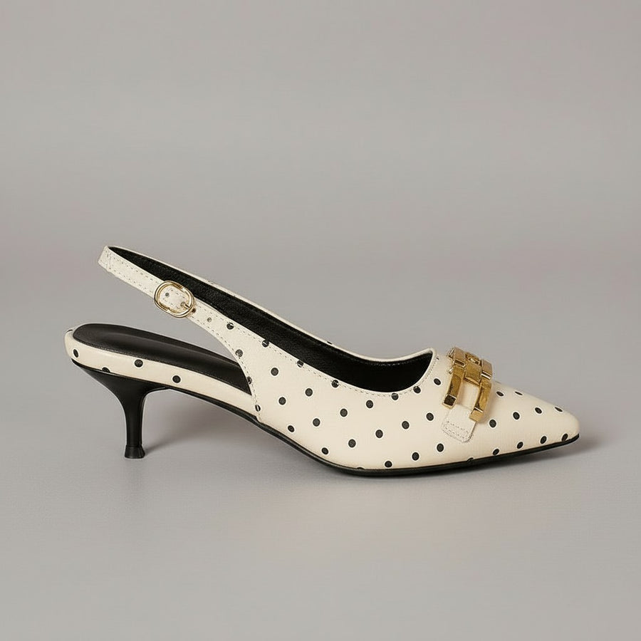 Katrina Slingback Kitten Heel in Pearl