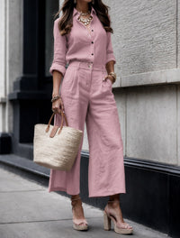 Kayla™ Capri Pants and Loose Shirt Set in Pink