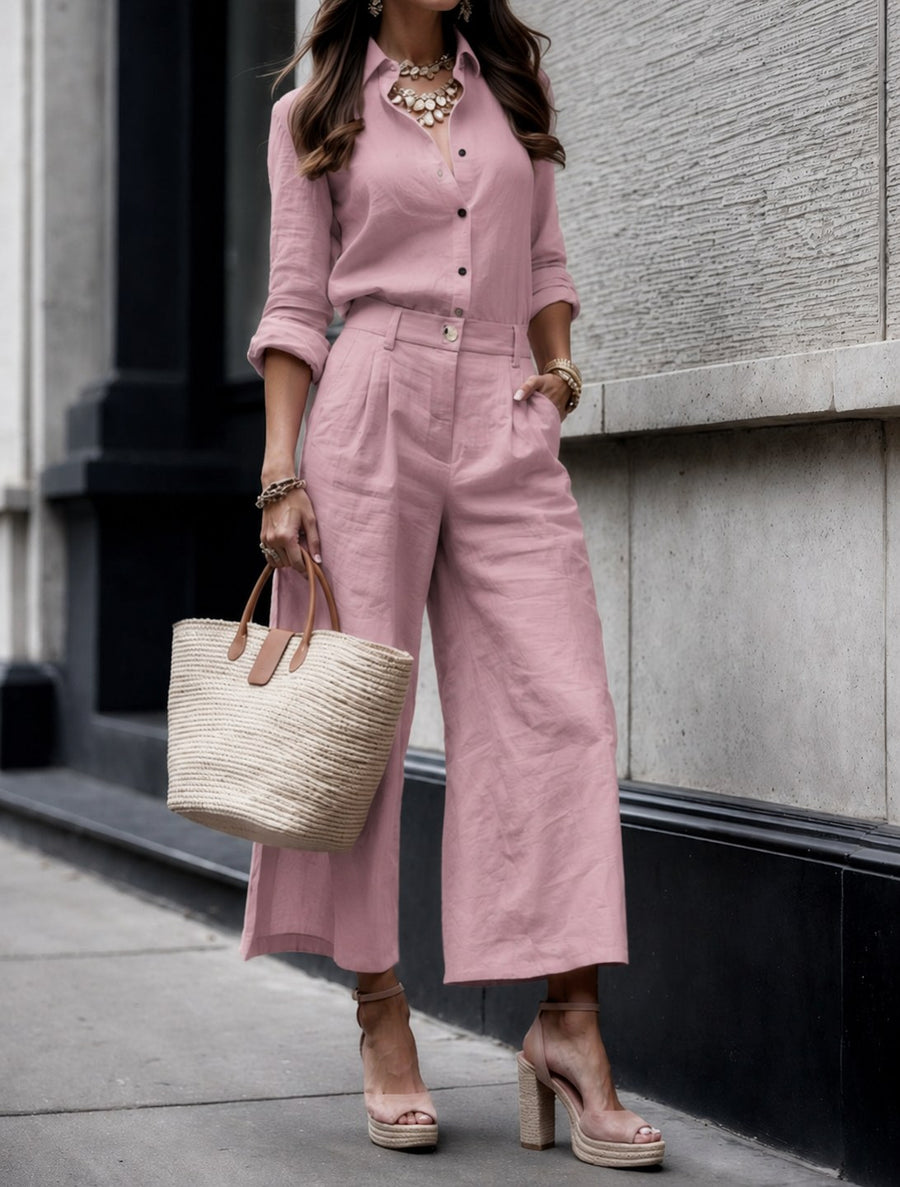 Kayla™ Capri Pants and Loose Shirt Set in Pink
