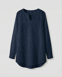 Keira Blouse with Embroidery in Blue