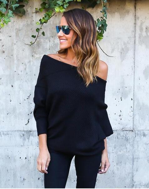 Keira Knit Sweater in Black