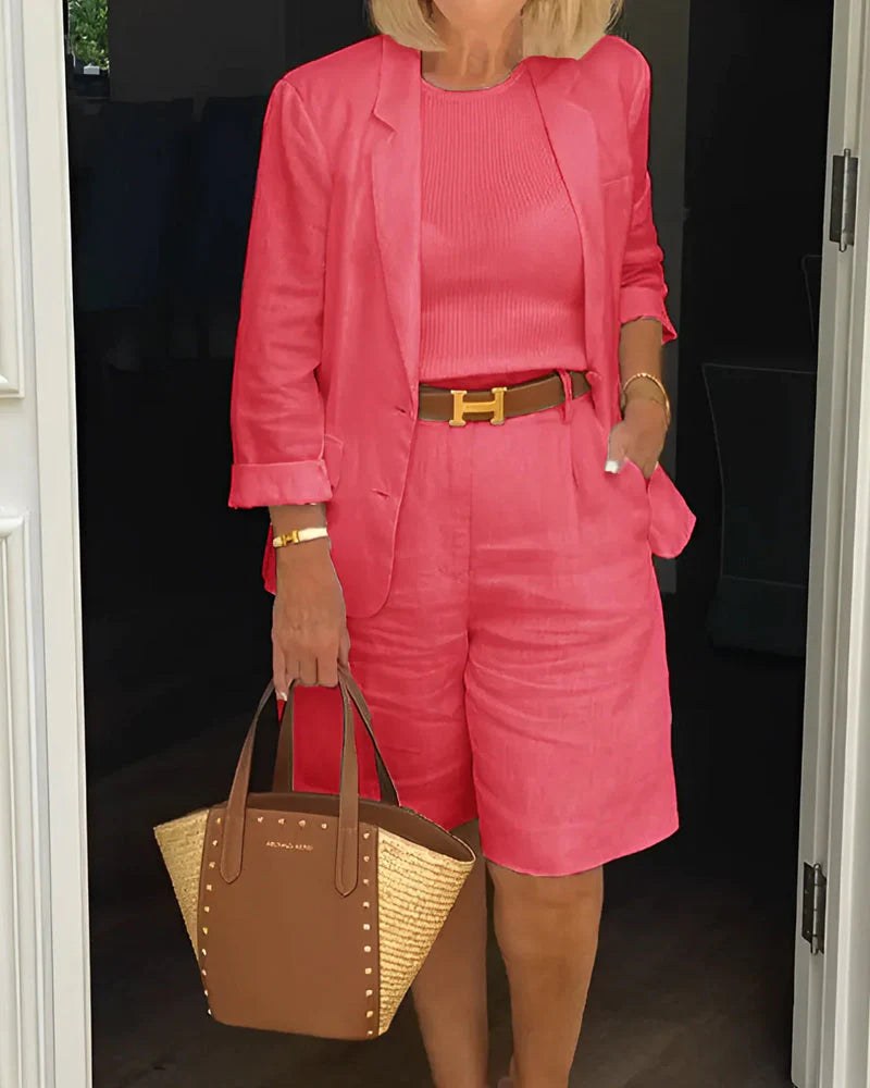 Kelly™ Stylish Two-Piece Suit Set in Red