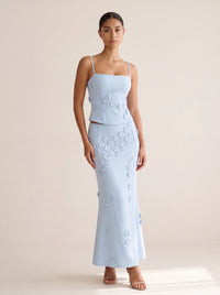 Kenna Maxi Skirt in Blue
