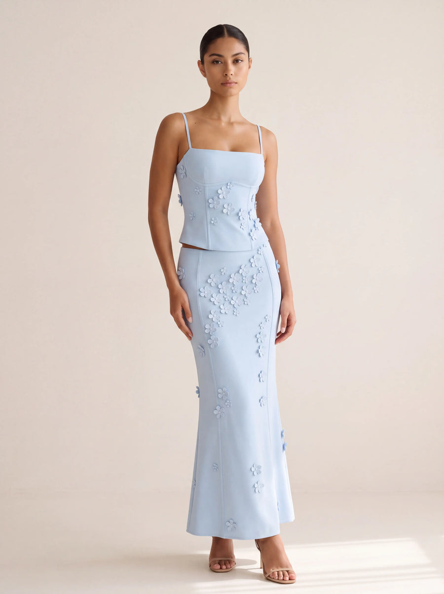 Kenna Maxi Skirt in Blue