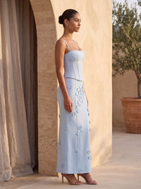 Kenna Maxi Skirt in Blue