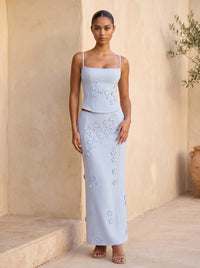 Kenna Maxi Skirt in Blue