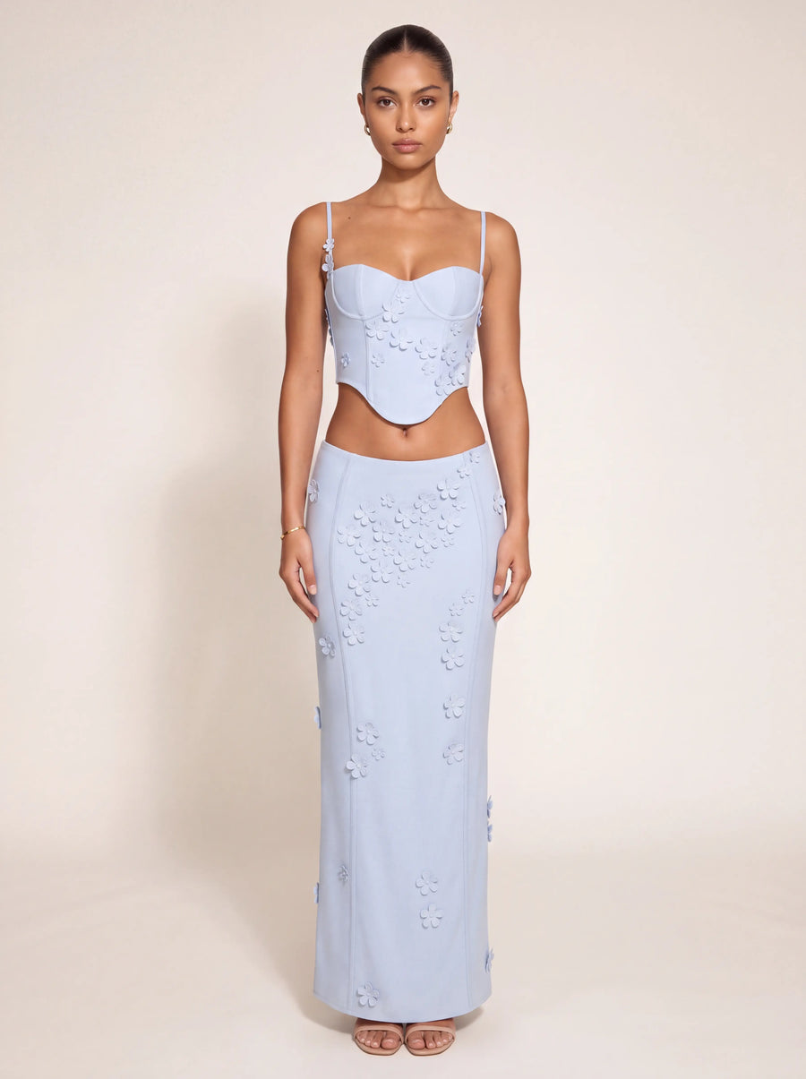 Kenna Maxi Skirt in Blue
