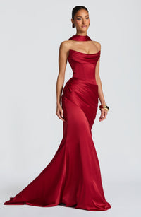 Mathilde Maxi Dress – Deep Red