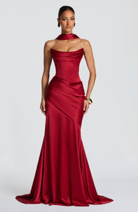 Mathilde Maxi Dress – Deep Red