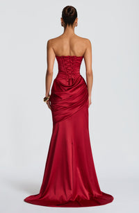 Mathilde Maxi Dress – Deep Red