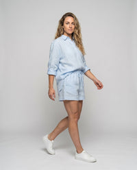 Kerstin Casual Linen Blouse with Chest Pocket