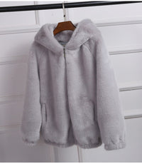 Kerstin Jacket with Zip Front and Hood in Grey
