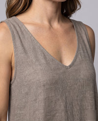 Kerstin Linen Dress with V-Neck