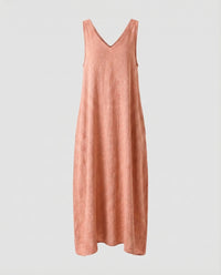 Kerstin Linen Dress with V-Neck in Pink