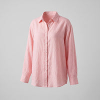 Kiara Casual Linen Blouse in Pink