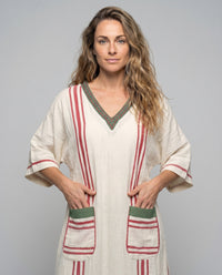 Kiara Maxi Dress with V-Neck and Pockets
