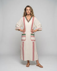 Kiara Maxi Dress with V-Neck and Pockets