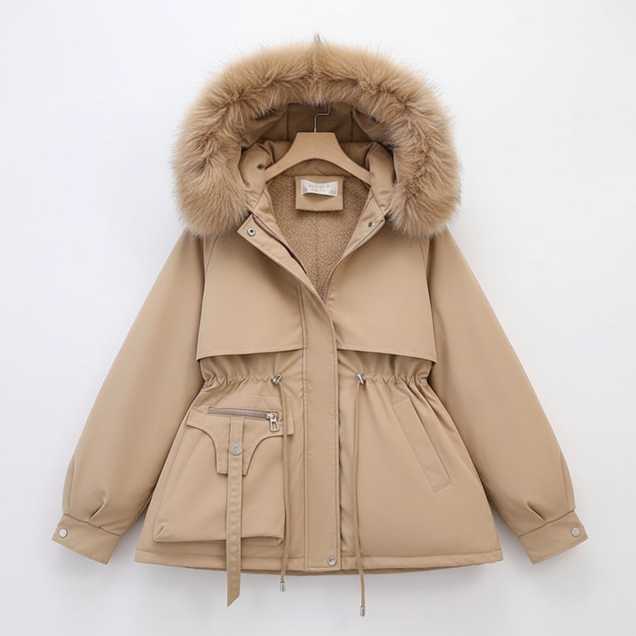 Kiara Parka with Hood in Beige