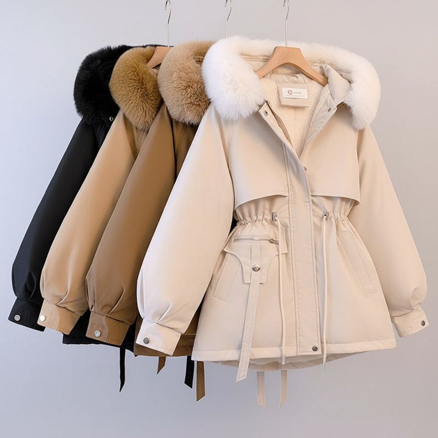 Kiara Parka with Hood in Brown