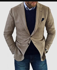 Koen Casual Knit Cardigan with Pockets in Beige