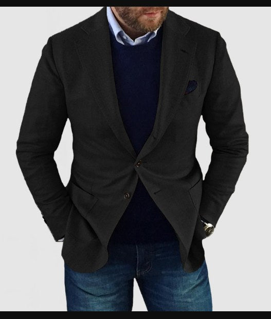 Koen Casual Knit Cardigan with Pockets in Black