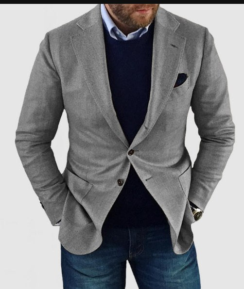 Koen Casual Knit Cardigan with Pockets in Dark Grey