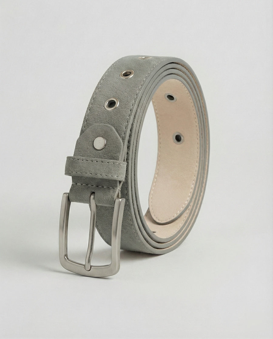 Koen Elegant Leather Belt with Belted in Grey