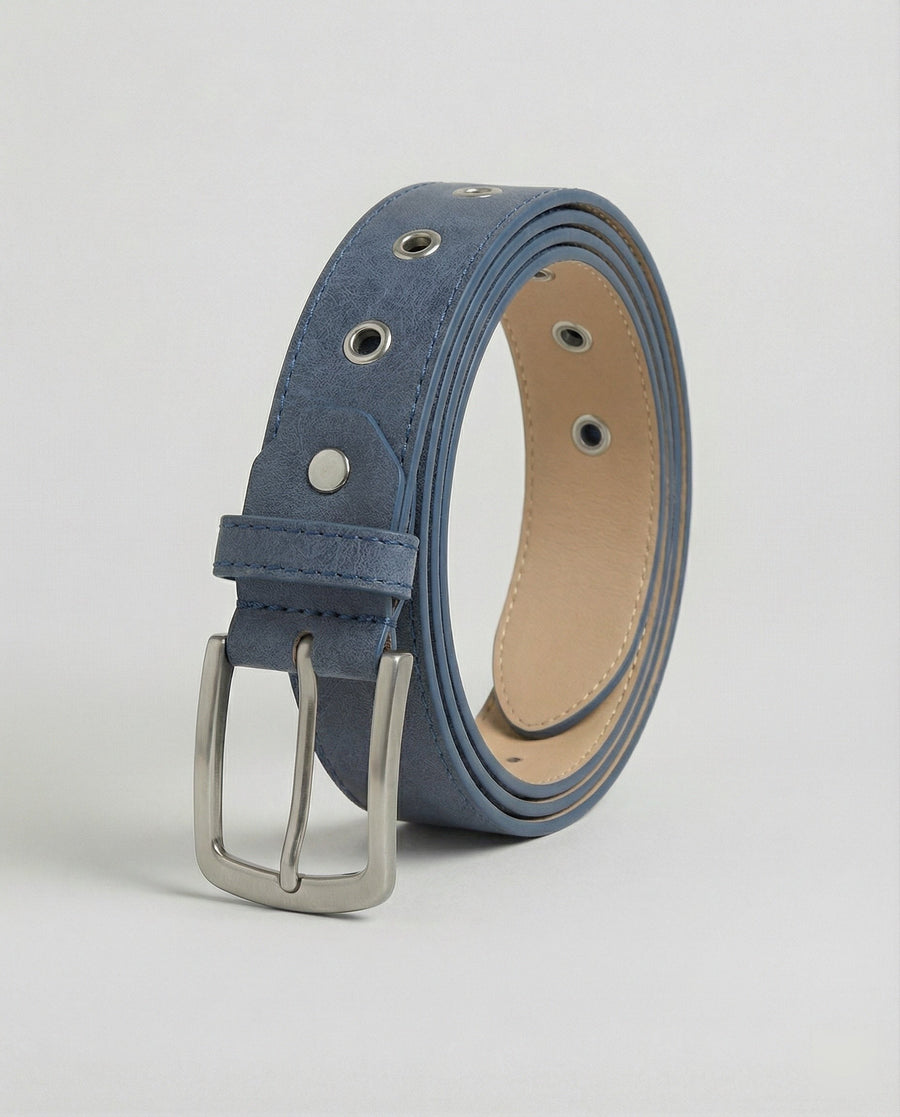 Koen Elegant Leather Belt with Belted in Navy
