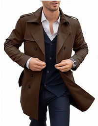 Konrad Elegant Trench Coat with Pockets in Brown