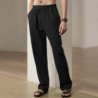 Konrad Linen Trousers with Elastic Waist and Side Pockets