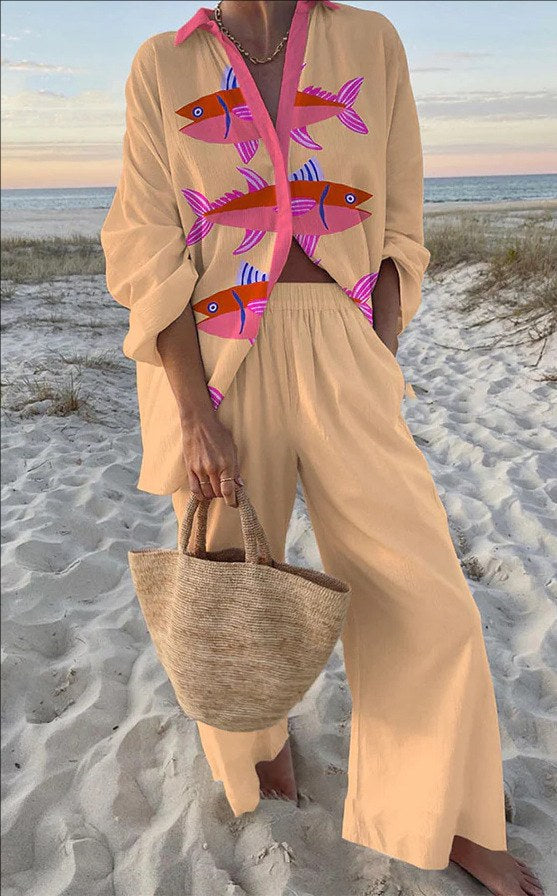 Kyle™ Full Pink with Fish Pattern in Pink