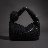 Kylie Knot-Handle Mini Bag in Charcoal