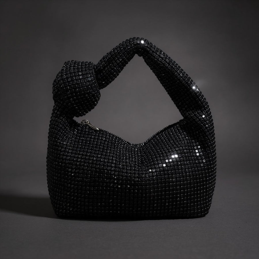 Kylie Knot-Handle Mini Bag in Charcoal